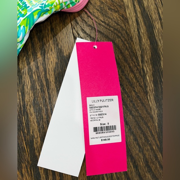 Lilly Pulitzer NWT Palma One Piece Swimsuit RARE Fresh Citrus Keep Palm - Picture 4 of 6